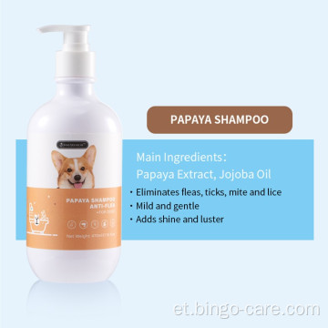 Lemmikloomade puhastav papaia kirbuvastane lemmikloomakoerte šampoon